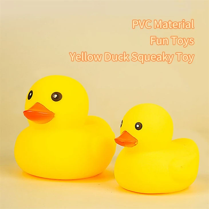 Squeaky Yellow Duck Bath Toy Cute Rubber Duck Squeeze Sound Toy For Kids Bathroom Play Street Stall Wholesale suppliers